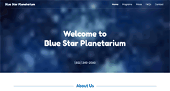 Desktop Screenshot of bluestarplanetarium.com